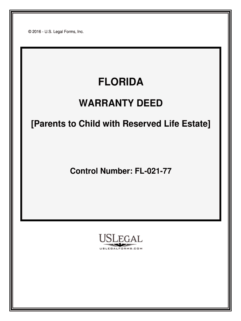 Get and Sign Parents to Child with Reserved Life Estate  Form