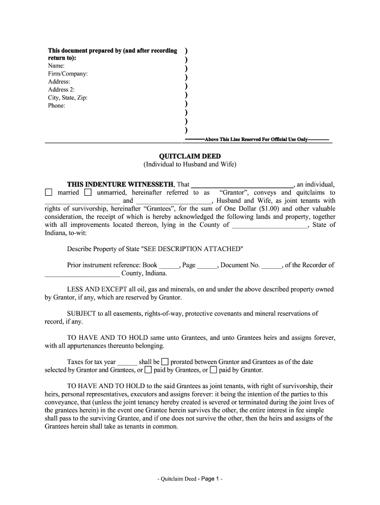 Unmarried, Hereinafter Referred to as Grantor, Conveys and Quitclaims to  Form