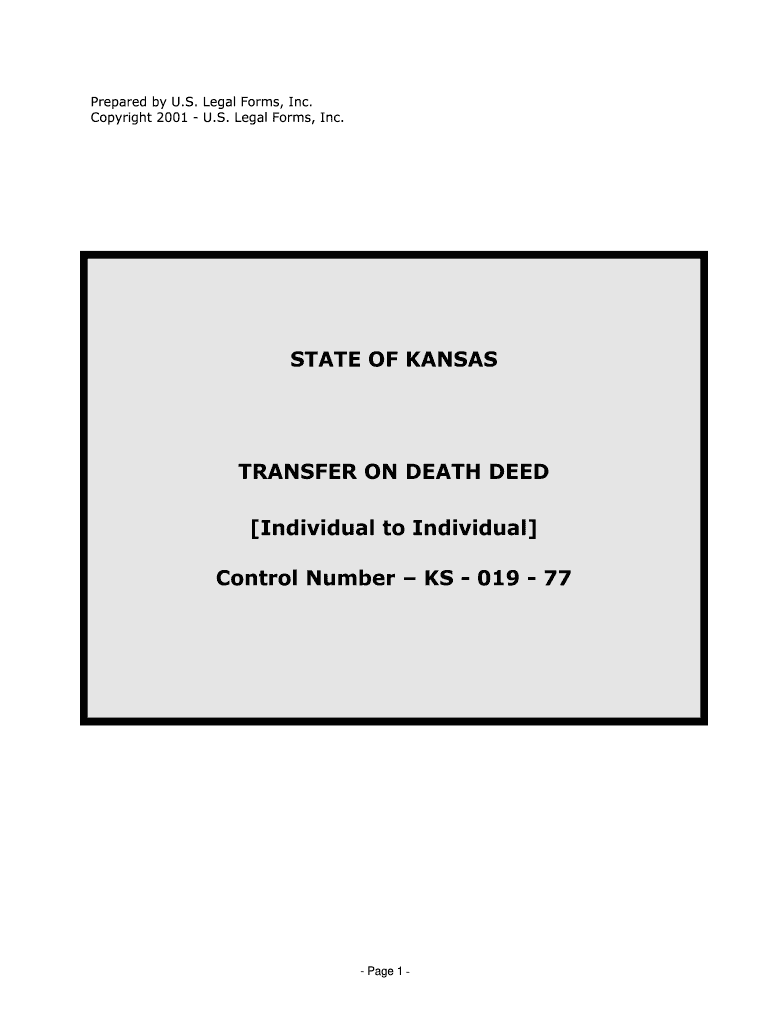 Get and Sign Kansas Transfer on Death Deed Form  PDFeForms