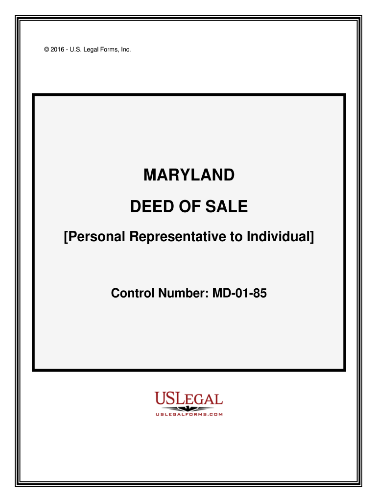 Fill and Sign the Maryland Warranty Deed of Sale Personal Us Legal Forms