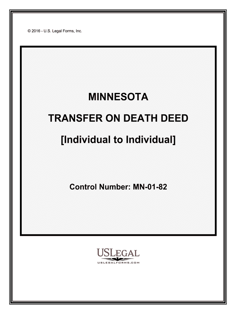 Fill and Sign the Transfer on Death Deed Minnesota Form for a Todd Iaj Law Llc