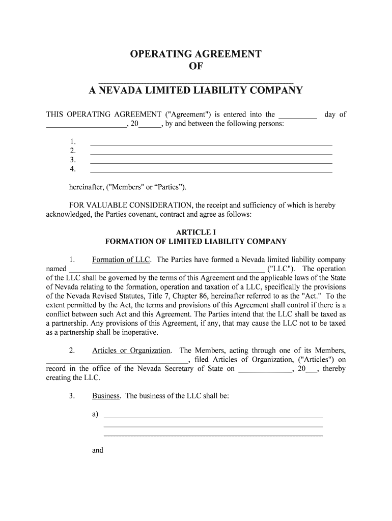 Have to Decide How You Want Your LLC to Operate  Form