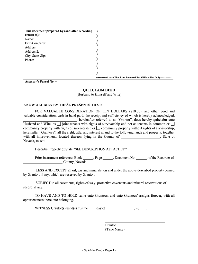 Fill and Sign the Hereinafter Referred to as Grantor Does Hereby Quitclaim Unto Form