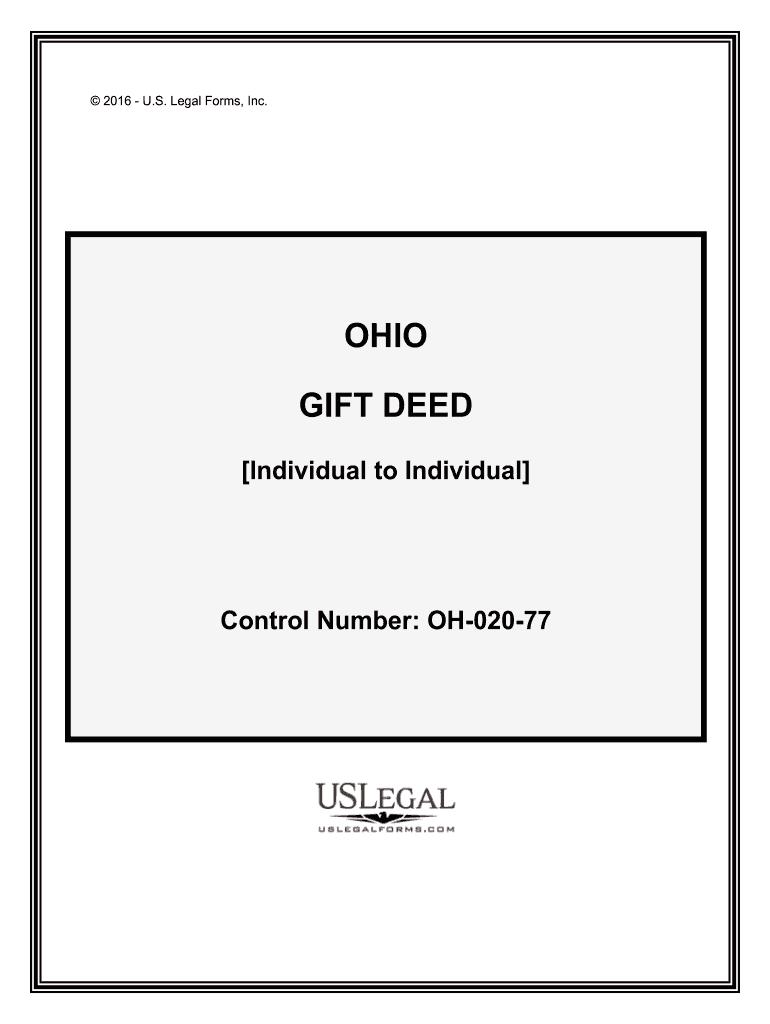 Fill and Sign the Ohio County Gift Deed Formwest Virginiadeedscom