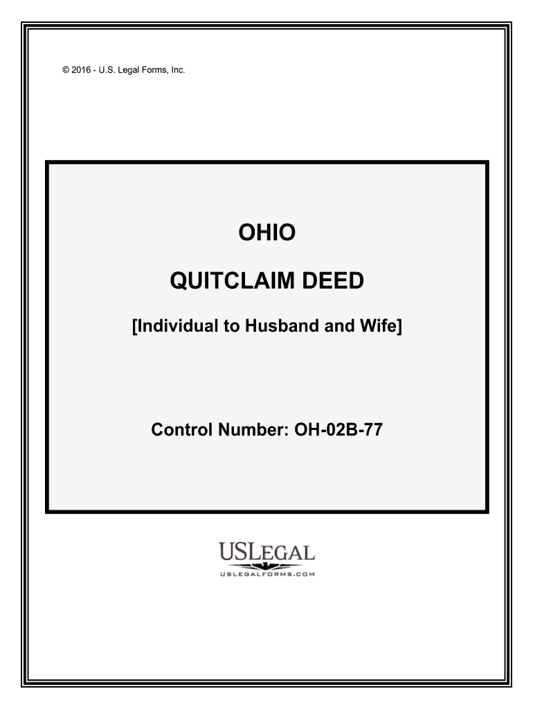 Get and Sign Ohio Quit Claim Deed Form  WordPDFeForms