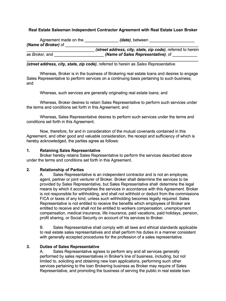 Referral Commission Agreement  Form