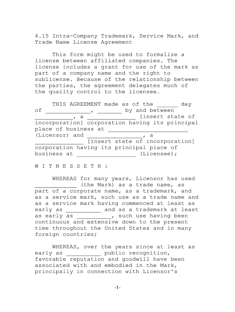 EX 10 5 Trademark Trade Name License Agreement SEC Gov Fill Out And 