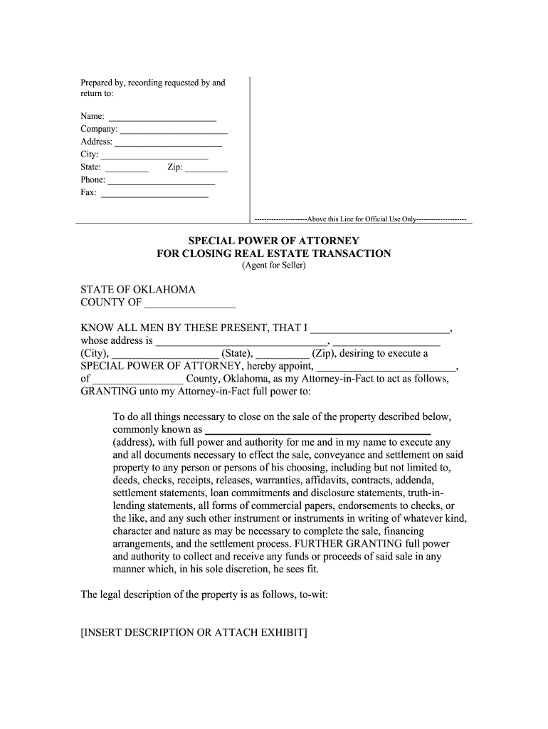 Fill and Sign the City State Zip Desiring to Execute a Form
