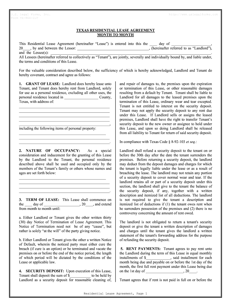 Form TX 864 1LT