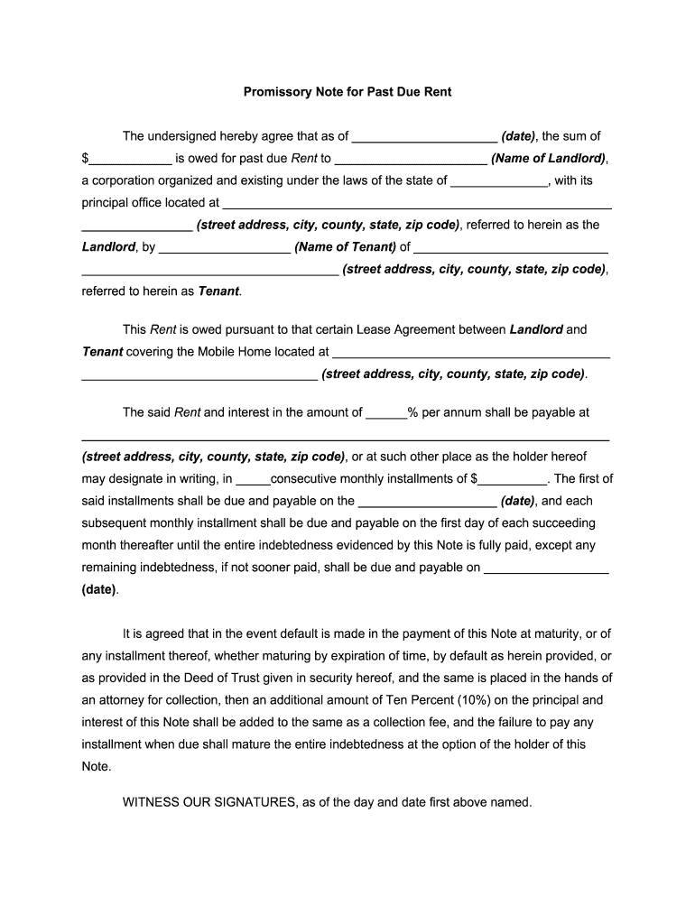 Fill and Sign the Late Rent Payment Agreement Form with Sample Delinquent 