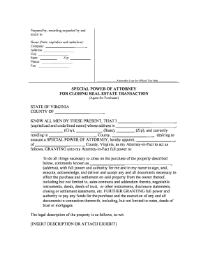 Closing Real Estate Transaction  Form