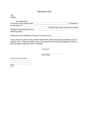 Notice of Claim Forms