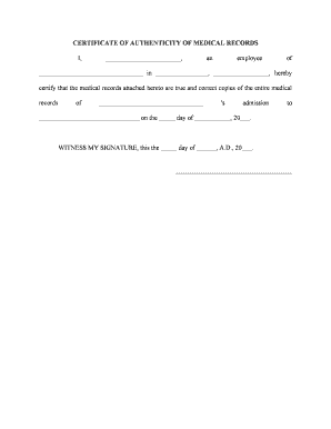 Medical Records  Form