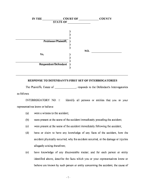 Response Interrogatories  Form