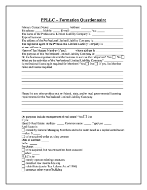 Pllc  Form