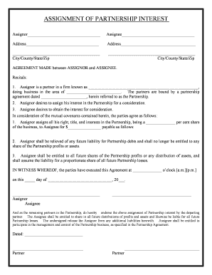 Sale of Partnership Interest Form