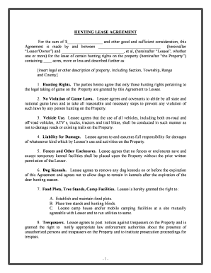 Hunting Land Lease Agreement Form