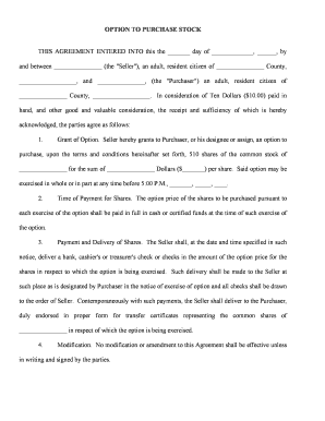 Purchase Short Form Agreement