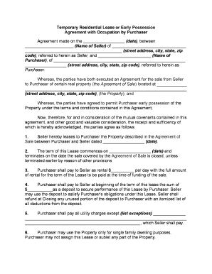 Residential Lease Agreement  Form