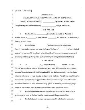 Complaint Against Civil Form
