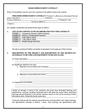 California Home Improvement  Form