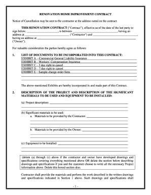 Home Improvement Contract  Form