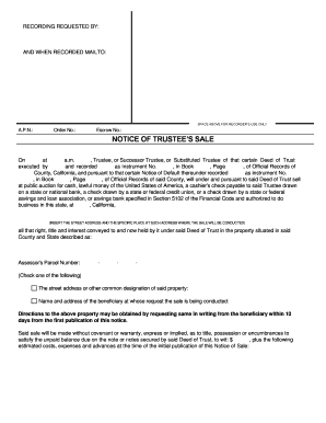 Trustees Sale  Form