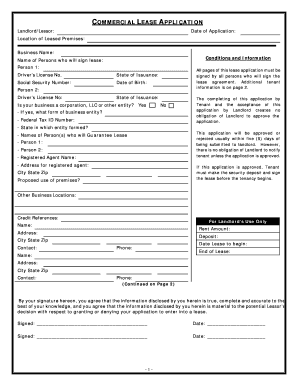 Colorado Commercial Rental Lease Application Questionnaire  Form