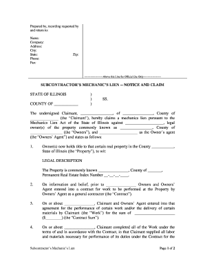 Illinois Lien  Form