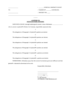 Custody Petition  Form