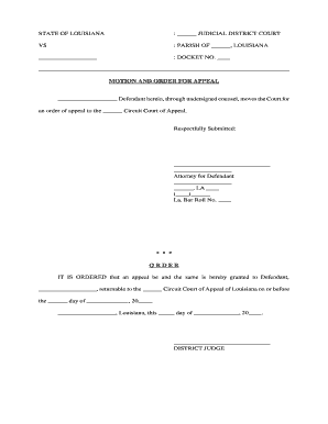 Motion Appeal  Form