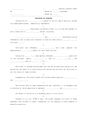 Paternity Test  Form