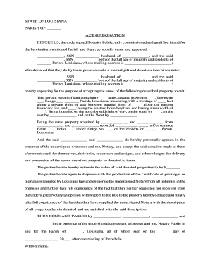 Act of Donation Form