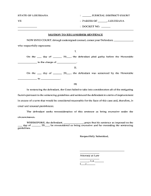 Louisiana Motion  Form