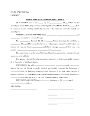 Louisiana Renunciation  Form