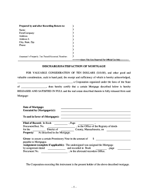 Satisfaction Mortgage Form Printable