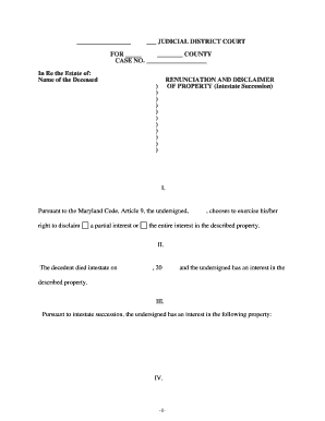 Md Succession  Form