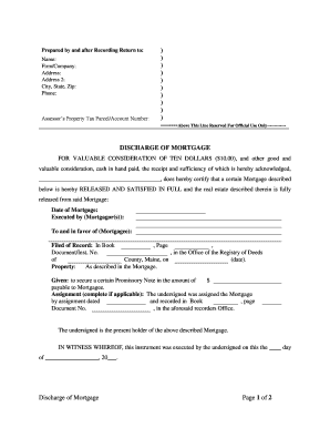 Maine Mortgage Form