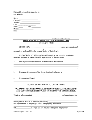 Montana Lien  Form