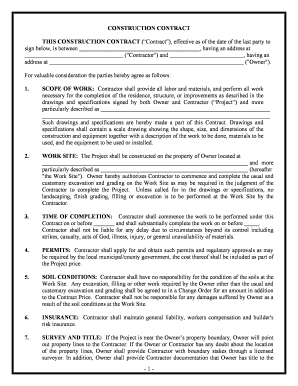 North Carolina Construction Contract Cost Plus or Fixed Fee  Form