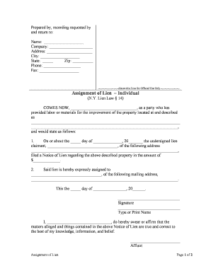 New York Lien  Form