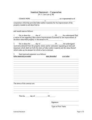Ny Statement Corporation  Form
