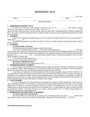 Ny Promissory Note  Form