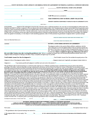 Garnishment Employer  Form