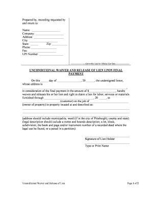 Pennsylvania Waiver  Form