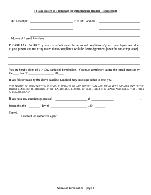 Tennessee Terminate  Form