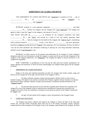 Assignment Lease  Form