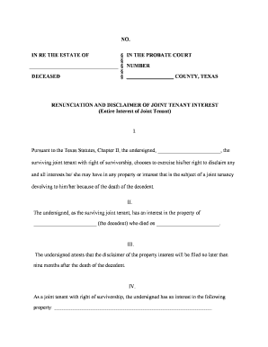 Joint Tenant Tenancy  Form