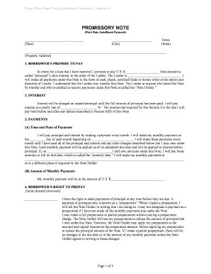 Texas Note  Form