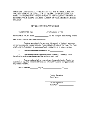 Texas Revocation Form